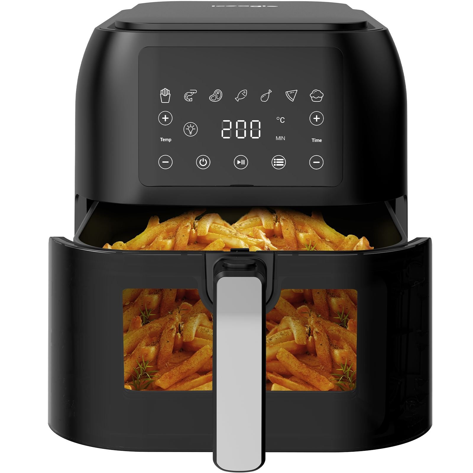Freidora de aire Iceeagle XXL de 8,5 l, con ventana, color negro, 7 programas, 1700 W, 55 dB - Imagen de 2