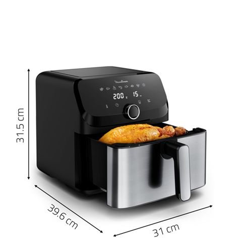 Freidora sin aceite Moulinex Easy Fry Mega EZ855D 2020 W de acero inoxidable - Imagen de 3