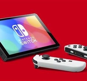 Nintendo Switch (modelo OLED) con base y mandos Joy-Con blancos