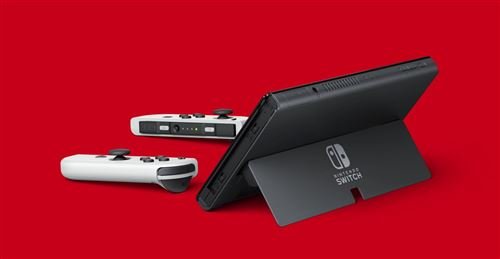Nintendo Switch (modelo OLED) con base y mandos Joy-Con blancos - Imagen de 5