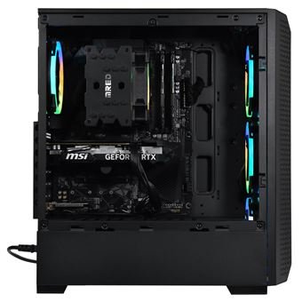 Mred CBT026-03 PC para juegos AMD Ryzen™ 7 16 GB RAM 1 TB SSD Nvidia GeForce RTX 4060 Negro - Imagen de 3
